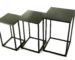 Three nesting black steel pedestals for sculpture